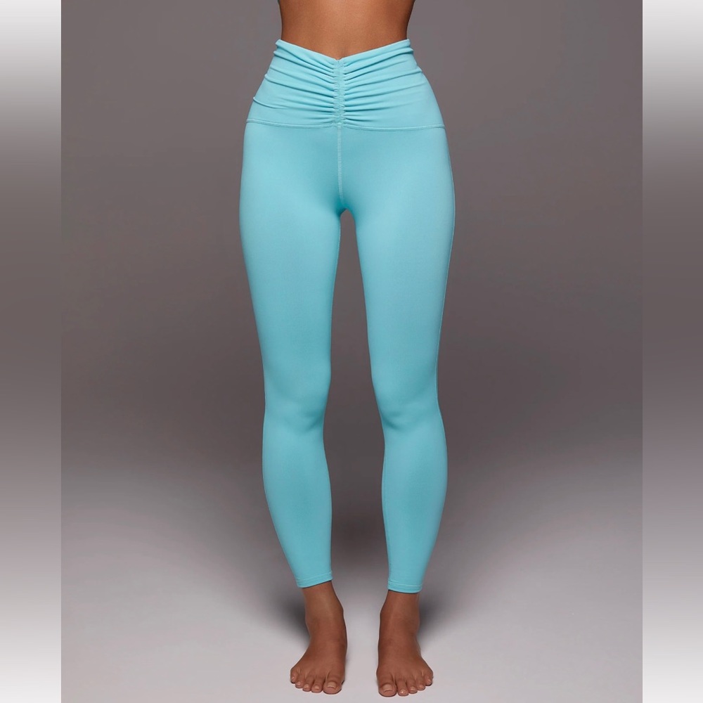 MICHI PALMA LEGGINGS  BNWT size: Large Island Blue set w/longline bra MSRP$138 - Picture 2 of 4